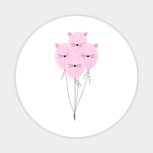 Pink Cat Balloons Magnet